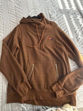 Aviator NATION Brown Pullover Hoodie with Zip Pockets